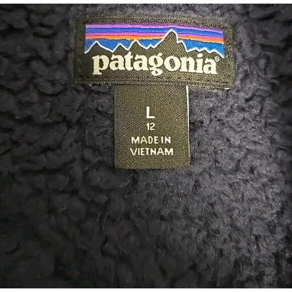 Patagonia  Los Gatos Quarter Zip Fleece Pullover Navy Blue Girls Size L/12 - Picture 4 of 8